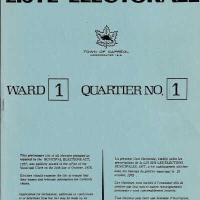 Town of Capreol Voters' List 1978
