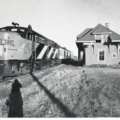 CNR Train #175 stopped at Norembega Station (ON), Oct. 1985