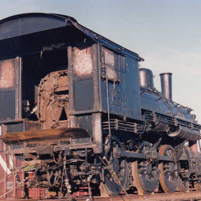 Photograph - Canadian National Steam Locomotive 152 being transported (Series of 49 Pictures)