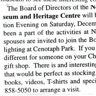 "News from Capreol" in Valley Vision, December 4, 2002