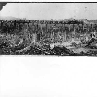 Photograph: Canadian Copper Company Ore Train Passing by the Roast Yard