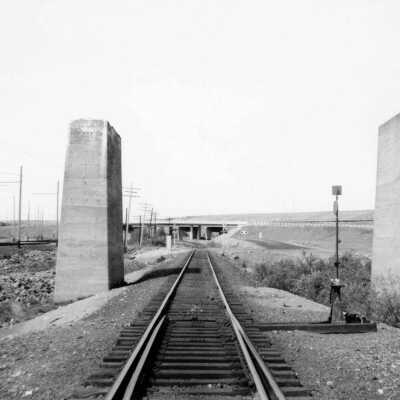 Photograph Concrete piers for original rail access between smelter and copper recovery