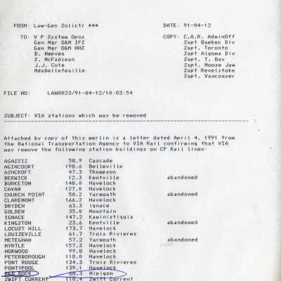 Document, CN Station List.