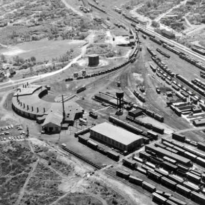 Photograph - Aerial view of Capreol Canadian National Railways rail yard