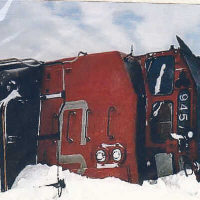 Photograph, Lilloet, BC Runaway Train Derailment, 2006.