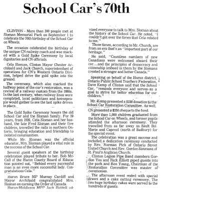 Gala Party Celebrates School Car's 70th