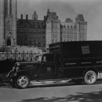 Photograph, Canadian National Express truck.