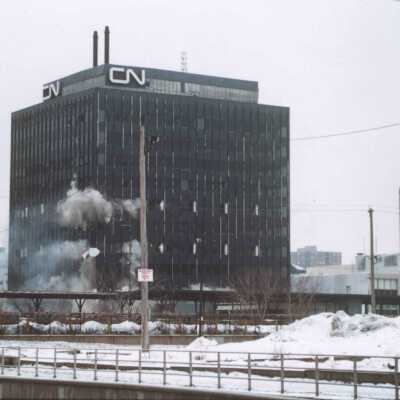 Photograph, CNR Building Demolition, London, Ontario, February 4th 2001.