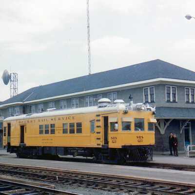 Photograph, Capreol CNR Station, Sperry Rail Services Car 123.