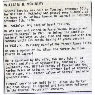 Document, Obituary, William R. McKinley.