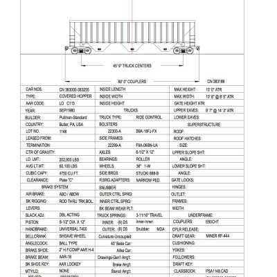 Document, Rolling Stock Plan, Canadian National Railway, CN383000-383255.