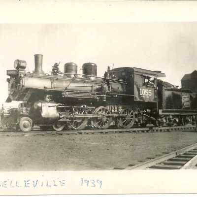 Photograph, CNR Locomotive 1055, Belleville, 1939.