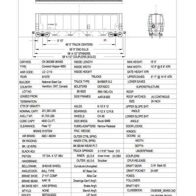 Document, Rolling Stock Plan, Canadian National Railway, CN383368-383493.