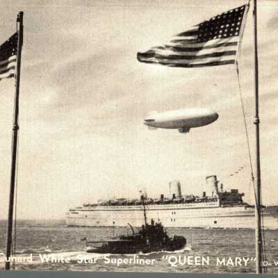 Postcard of Cunard White Starliner RMS Queen Mary, on war service