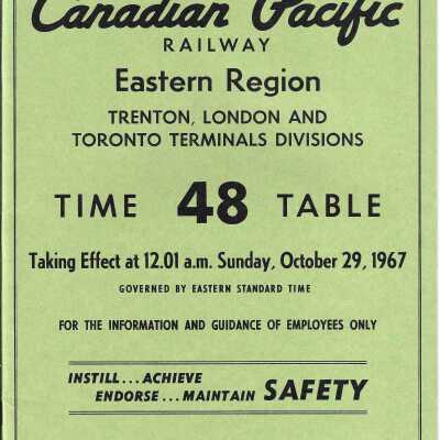 CP Railway Eastern Region - Time Table 48