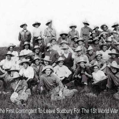 Photograph, The First Contingent To Leave Sudbury for the First World War, 1915.