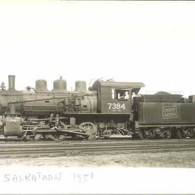 Photograph, CNR Locomotive 7384, Saskatoom 1951.