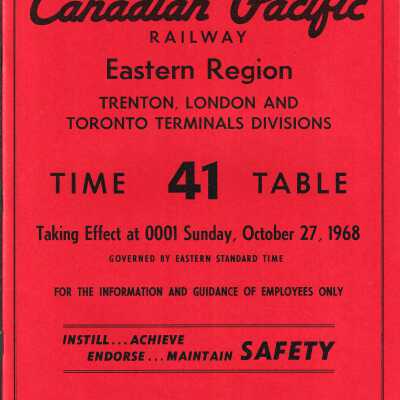 CP Railway Eastern Region - Time Table 41