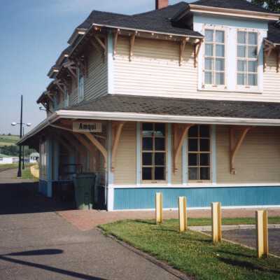 Photograph, CNR Station at Amqui, Quebec.