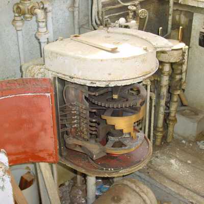 Photograph, Inside cab of INCO Locomotive 102.
