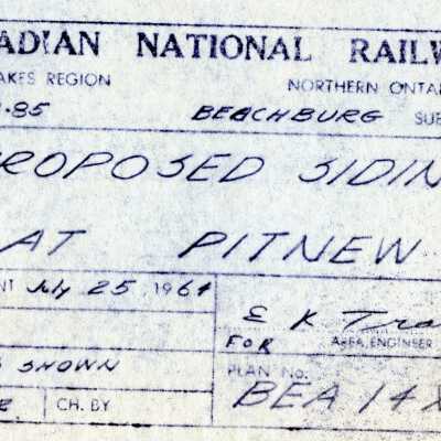 Canadian National: Plan Showing Proposed Siding at Pitnew
