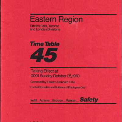 CP Rail - Eastern Region Time Table 45