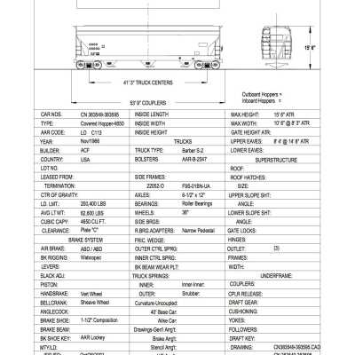 Document, Rolling Stock Plan, Canadian National Railway, CN383549-383595.