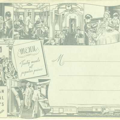 Envelope, CNR, Dining Car Service.