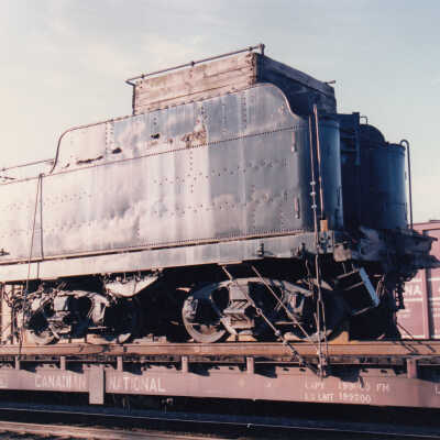 Photograph - Canadian National Steam Locomotive 152 being transported (Series of 49 Pictures)