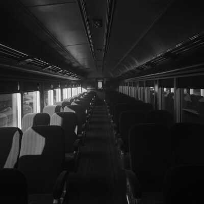 Photograph, Canadian National Railways (CNR) Air conditioned day coach 5180 - interior view.
