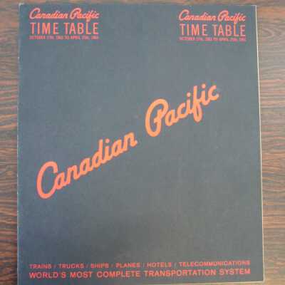 Canadian Pacific Time Table October 27th, 1963 to April 25th, 1964