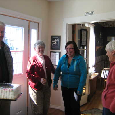 Photograph, Operations Manager, Kirsti Conron's Last Day at NORMHC, L to R Wendy Paul, Dale Wilson, Romaine Chappell, Kirsti, Fran Michelutti.