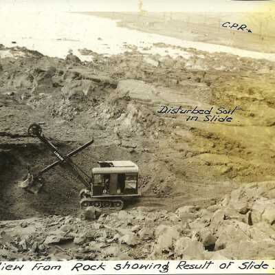 Photograph, CPR, View from Rock showing result of slide.