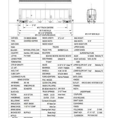 Document, Rolling Stock Plan, Canadian National Railway, CN386000-386499.