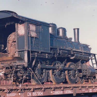 Photograph - Canadian National Steam Locomotive 152 being transported (Series of 49 Pictures)