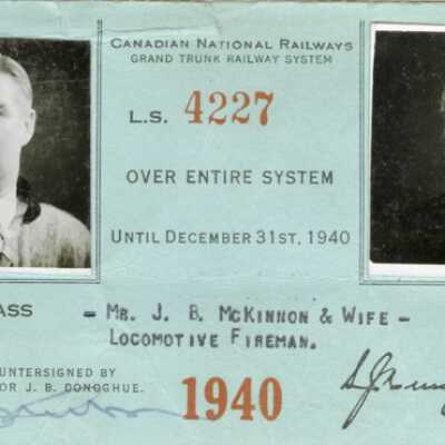 Canadian National Railways: Entire System Pass, J.B. McKinnon and Wife, 1940