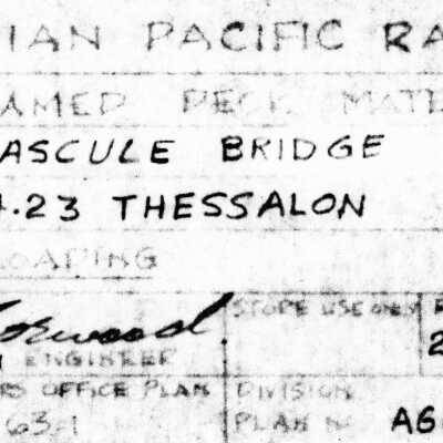 Document, Plan, Canadian Pacific Railway, Preframed Deck Material, Bascule Bridge, Bridge 134.23, Thessalon.