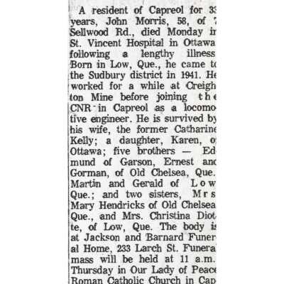 Document, Obituary, John Morris.