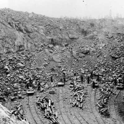Photograph, Moose Mountain Iron Mine Near Sudbury, Ont, CNR Photo.
