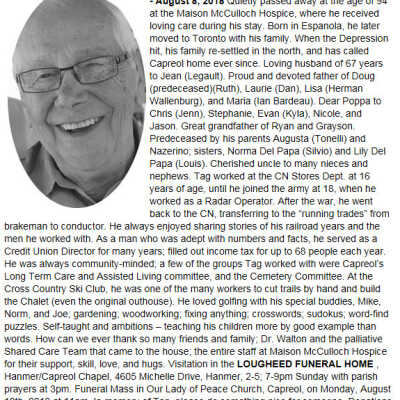 Verino Tagliabracchi Obituary