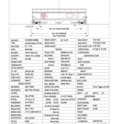 Document, Rolling Stock Plan, Canadian National Railway, CN388000-388999.