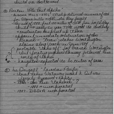 Soo Branch Notes by Dale Wilson