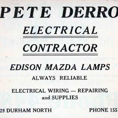 Photograph, Advertisement, Pete Derro, Sudbury, Ontario.