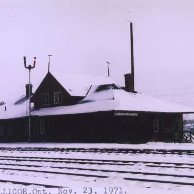 Photograph, CNR Station at Jellicoe, Ontario, November 23rd 1971.