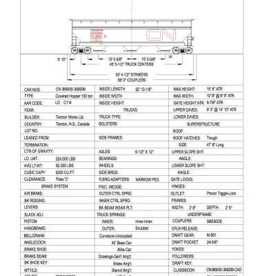 Document, Rolling Stock Plan, Canadian National Railway, CN389000-389299.