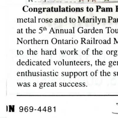 "News from Capreol" in Valley Vision, July 23, 2003