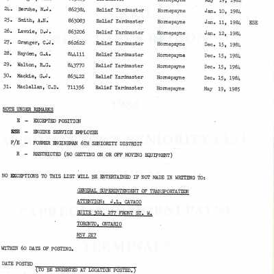 Document, Seniority List.