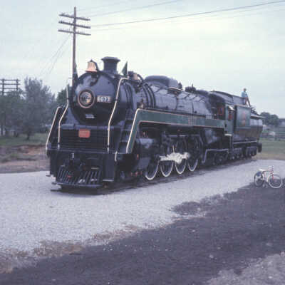 Photograph, Prescott Park, CNR Locomotive 6077.
