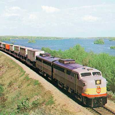 Photograph, Postcard, CPR Train at Christie Lake, 1959.