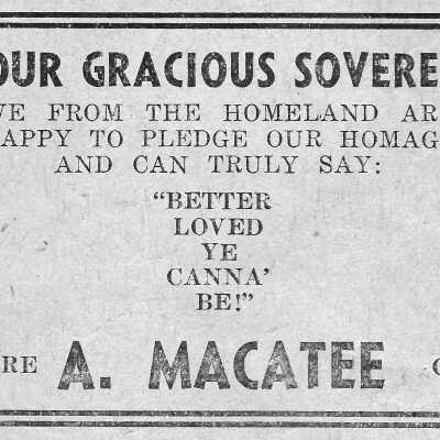 Newspaper Advertisement, A. MacAtee Hardware.